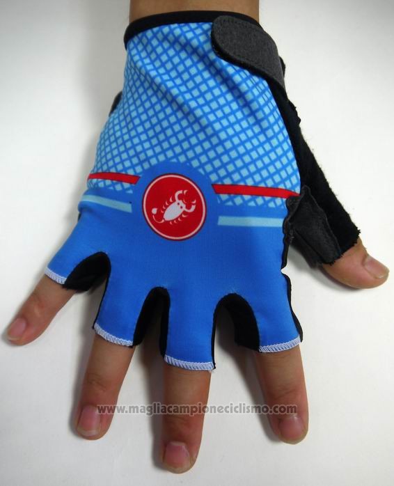 2015 Castelli Guanti Corti Ciclismo Blu e Nero
